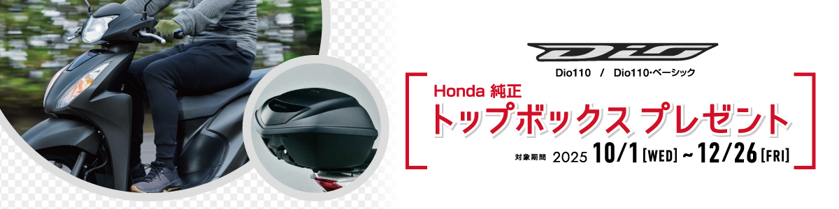 Dio110 Honda純正トップボックスプレゼント